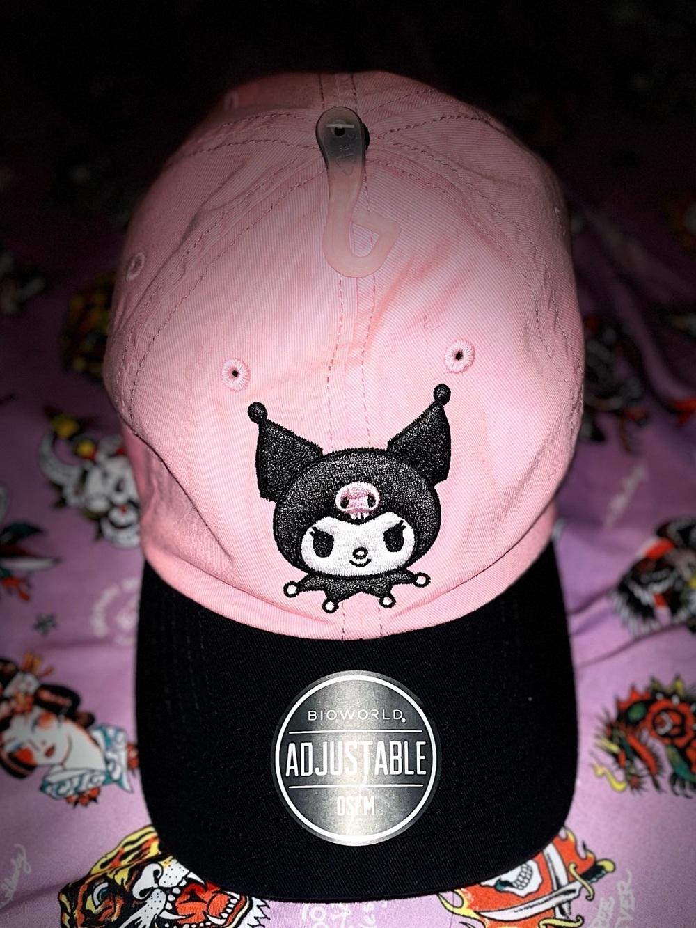 Bioworld Kuromi Pink & Black Baseball Hat